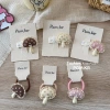 Spring 2025 new forest-themed mushroom fabric children's side bangs with sweet girl's ponytail hair band and hair accessory card details Picture